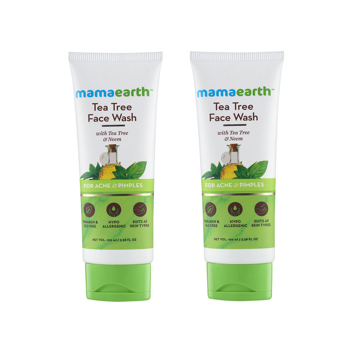 Mamaearth Tea Tree Facewash for acne and pimples, Pack Of 2 image 1
