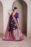 Traditional Soft Silk Weaving Heavy Banarasi Pallu Sari With Blouse 11-VF image 14