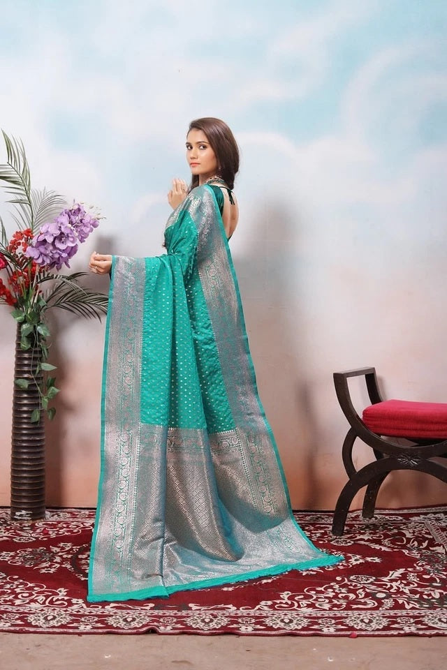 Traditional Soft Silk Indian Designer Festival Sari With Blouse 11-VF image 13