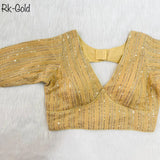 Faux Georgette With Zari Sequence Work Ready made Blouse 14-RK1 image 11