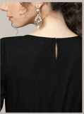 Black Pure Cotton Long Salwar Kameez With Dupatta image 4