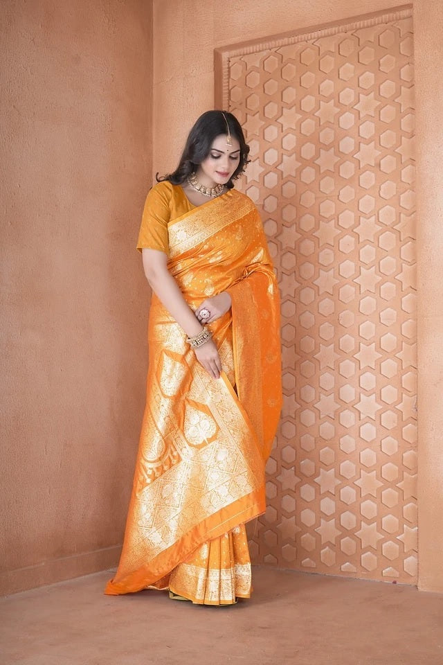 Soft Silk Saree Weaving Banarasi Traditional Wear Sari With Blouse 11-VF image 14