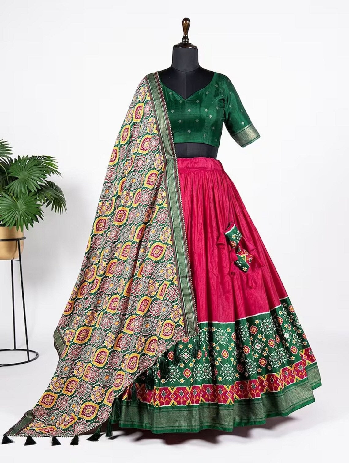 Dola Silk Printed With Foil Work Lehenga Blouse With Dupatta image 3