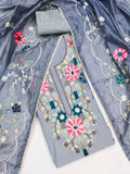 Fancy Traditional Beautiful Roman Silk Designer Top Bottom & Dupatta 12-VF image 11