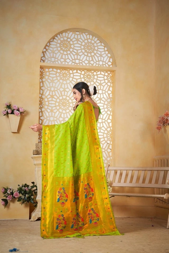 Pethani Silk With Fancy Pallu Traditional Wear Saree With Blouse 11-VF image 14