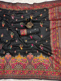 Pure Soft Rajwadi Pashmina Silk Weaving Saree Traditional Sari With Blouse 11-SS image 12