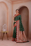 Indian Soft Silk Weaving Saree With Banarasi Jari Work With Blouse 11-VF image 7