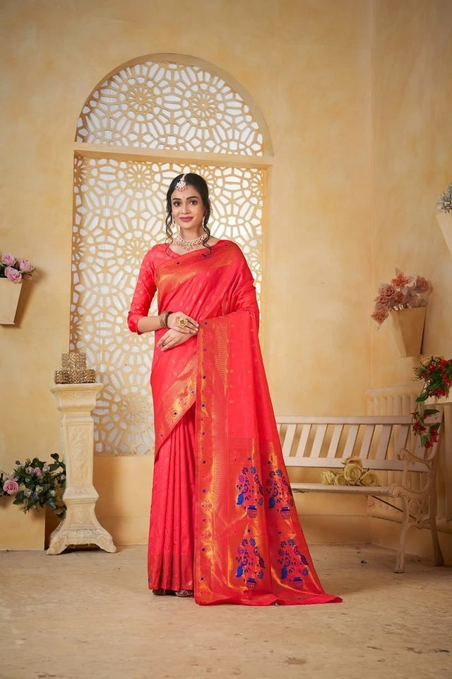Pethani Silk With Fancy Pallu Traditional Wear Saree With Blouse 11-VF image 7