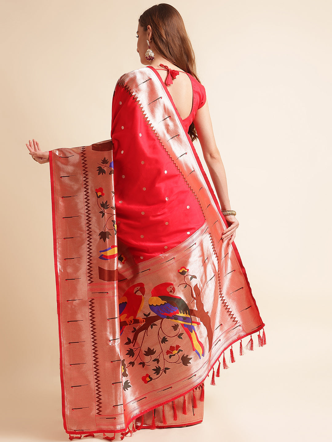 Pure Soft Kanchivram Paithani Silk Saree For Women's image 3