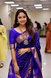 Banarasi Soft Silk Jacquard Border Saree With Unstitched Blouse image 2