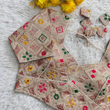 Pure Georgete Heavy Coading Work Blouse Designer Saree Blouse image 8