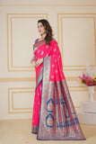 Traditionl Soft Silk Weaving Saree With Banarasi Jari Work With Blouse11-VF image 7