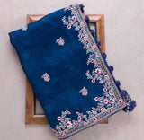 Rangoli Silk With Embroidery Work Saree With Blouse image 13