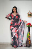 Pure Soft Georgette Silk Ready To Wear Saree With Blouse image 1