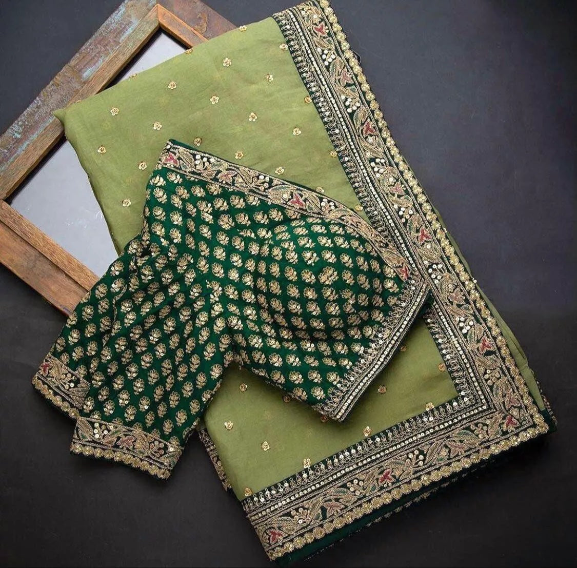 Royal Soft Organza With Heavy Embroidery Work Saree & Blouse image 13