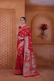 Wedding Designer Soft Silk Weaving Banarasi Sari With Blouse 11-VF image 7
