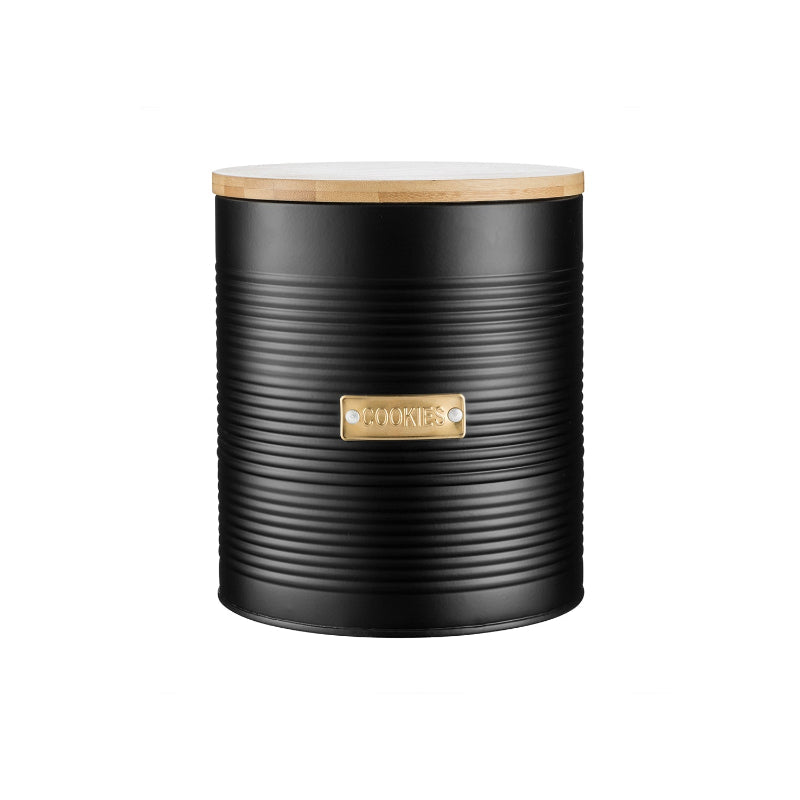Otto Cookie Storage Black Canister with Bamboo Fibre Lid image 2
