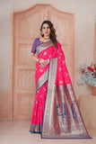 Elegant Soft Silk Weaving Saree With Banarasi Jari Work With Blouse 11-VF image 8