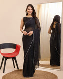 Georgette One Minute Ready To Wear Saree With Blouse image 8