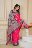 Traditionl Soft Silk Weaving Saree With Banarasi Jari Work With Blouse11-VF image 15