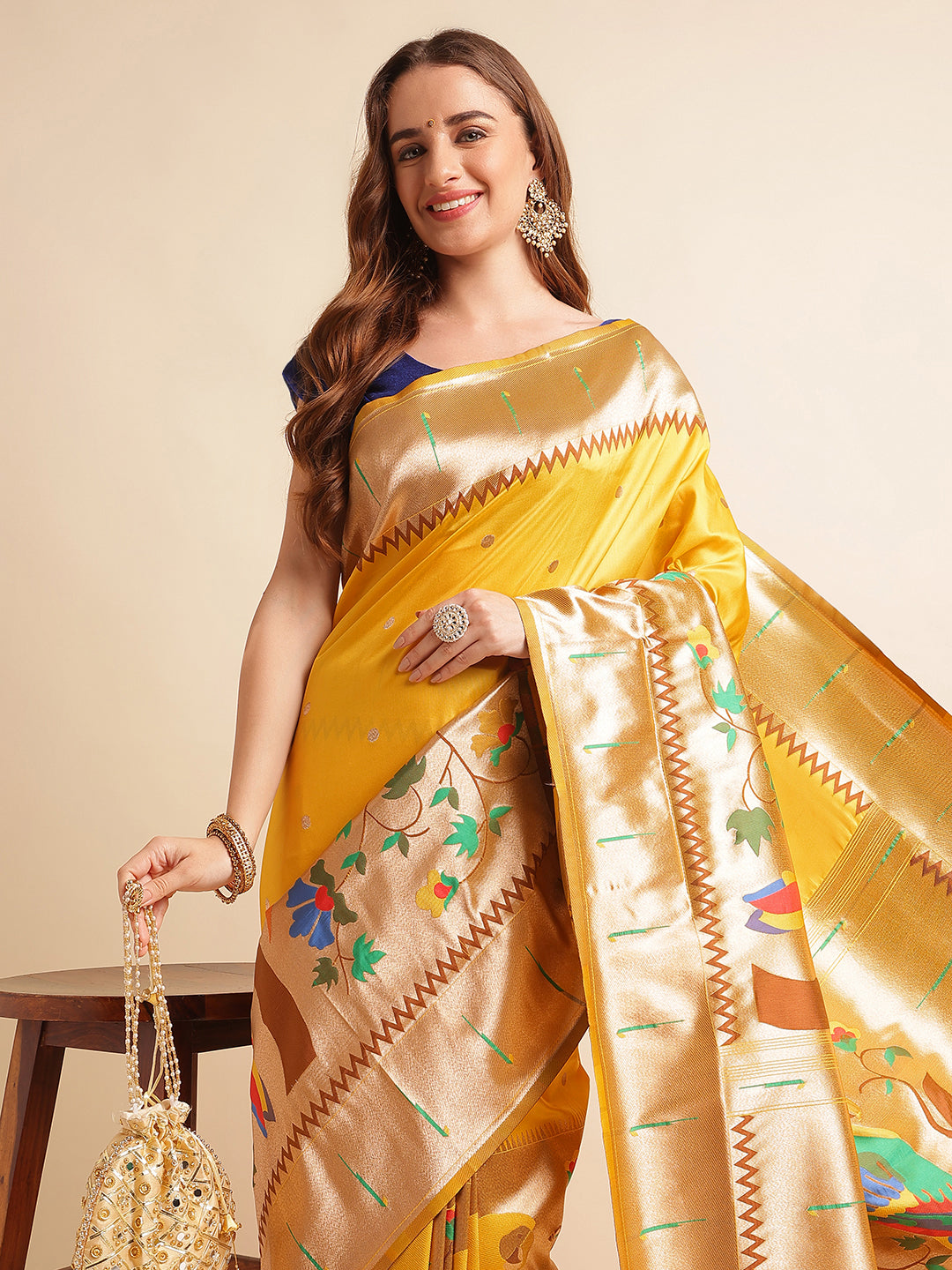 Pure Soft Kanchivram Paithani Silk Saree For Women's image 13