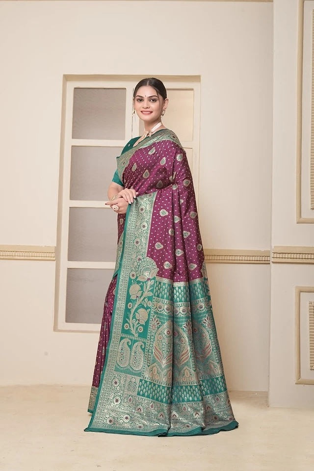 Festival Wedding Wear Soft Silk Saree Weaving Banarasi With Blouse 11-VF image 14