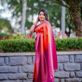 Soft Silk With Beautiful Rich Design Pallu Saree With Blouse image 5