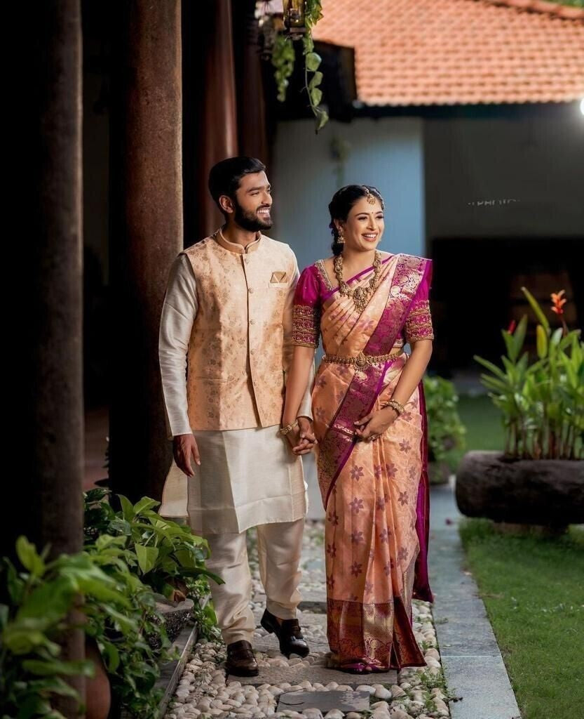 Soft Lichi Silk & Jacquard Work Saree With Blouse image 8