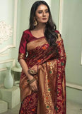 Banarasi Soft Silk Saree With Blouse image 2