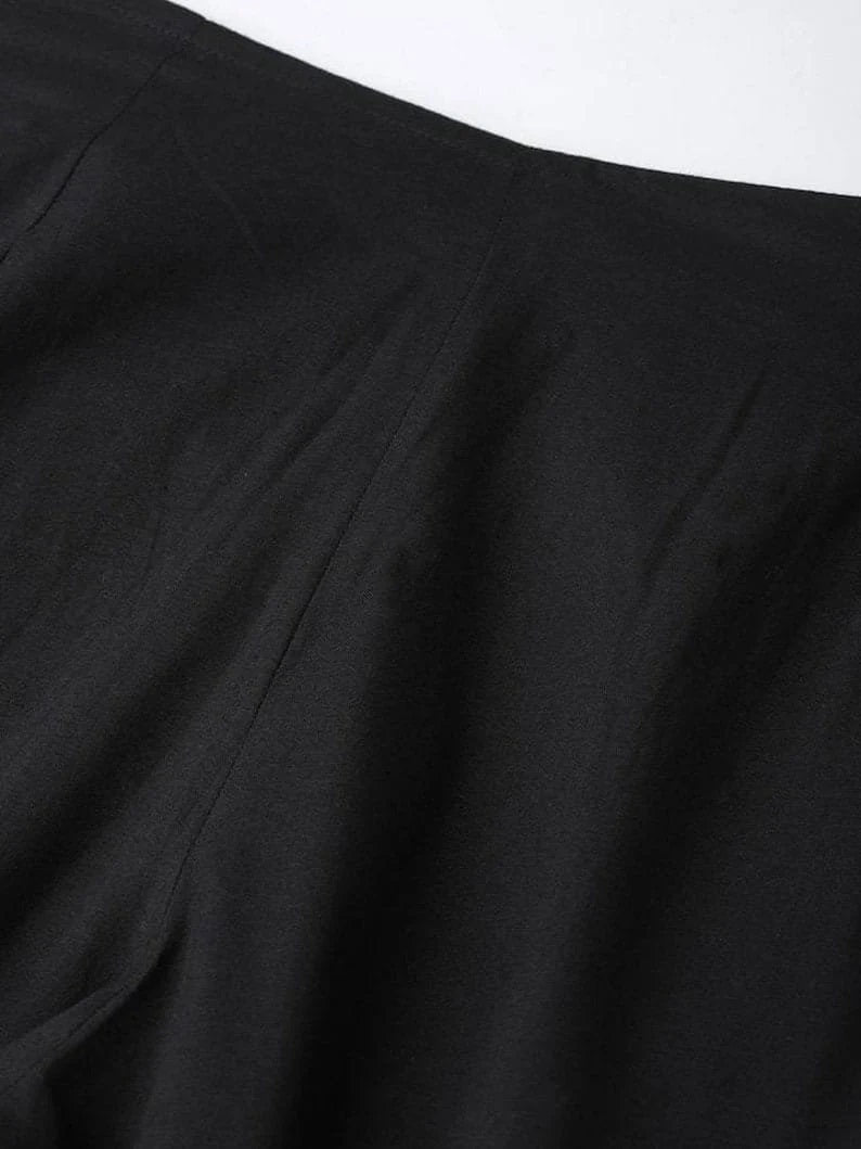Black Pure Cotton Long Salwar Kameez With Dupatta image 6