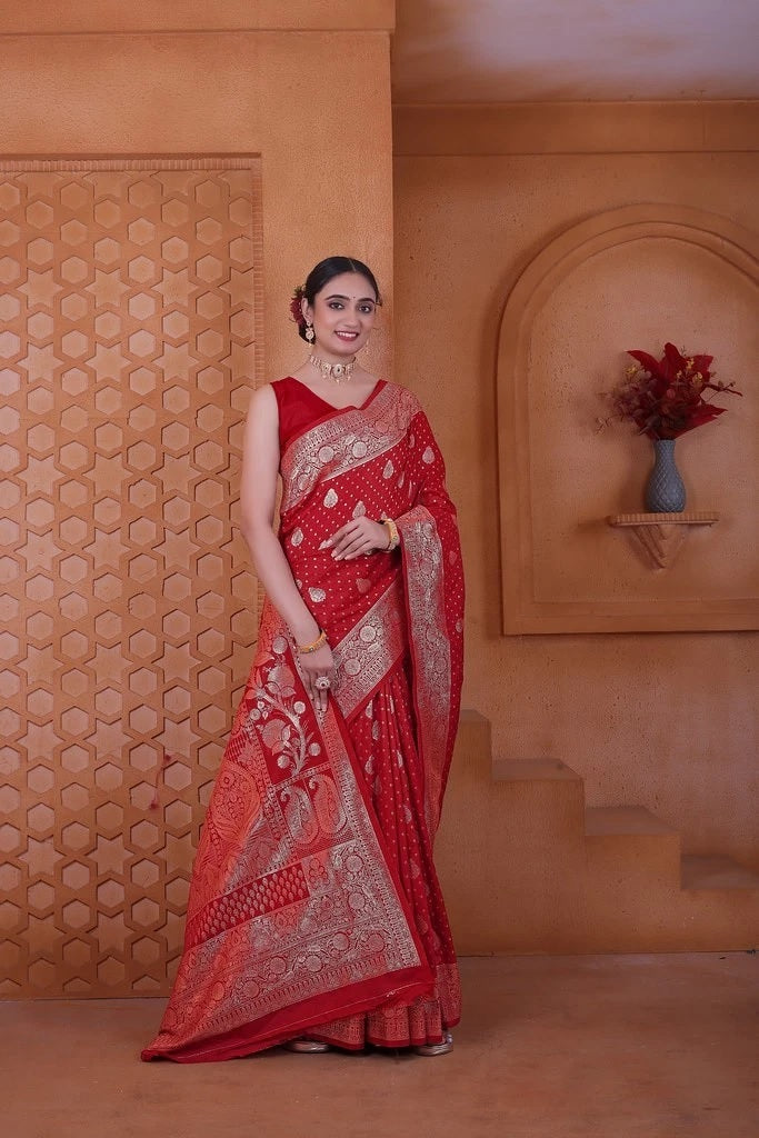 Wedding Designer Soft Silk Weaving Banarasi Sari With Blouse 11-VF image 15