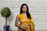 Yellow Color Soft Lichi Silk & Jacquard Weaving Work Saree image 5