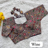 Pure Georgete Heavy Coading Work Blouse Designer Saree Blouse image 9