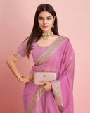 Tabby Silk Organza, Embroidery Lace Work Saree image 4