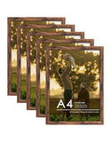 5-Pack Classic Brown A4 Picture Frames, 8.3x11.7, for Horizontal or Vertical Wall Mounting Paperback bookcover – AVRBOOKS