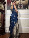 Banarasi Soft Silk Saree Unstitched Blouse image 3