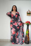 Pure Soft Georgette Silk Ready To Wear Saree With Blouse image 3