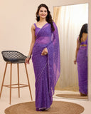 Georgette One Minute Ready To Wear Saree With Blouse image 9