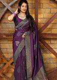 Soft Lichi Silk  Jacquard Border Saree image 15