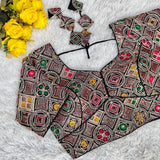 Pure Georgete Heavy Coading Work Blouse Designer Saree Blouse image 10