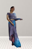 Premium Vichitra Silk Ready To Wear Saree With Blouse image 4