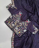 Heavy Glooming Rangoli Silk Embroidery Sequence Work Saree image 4