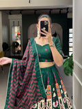 Vaishali Silk & Printed With Lace Border Lehenga choli Dupatta image 6