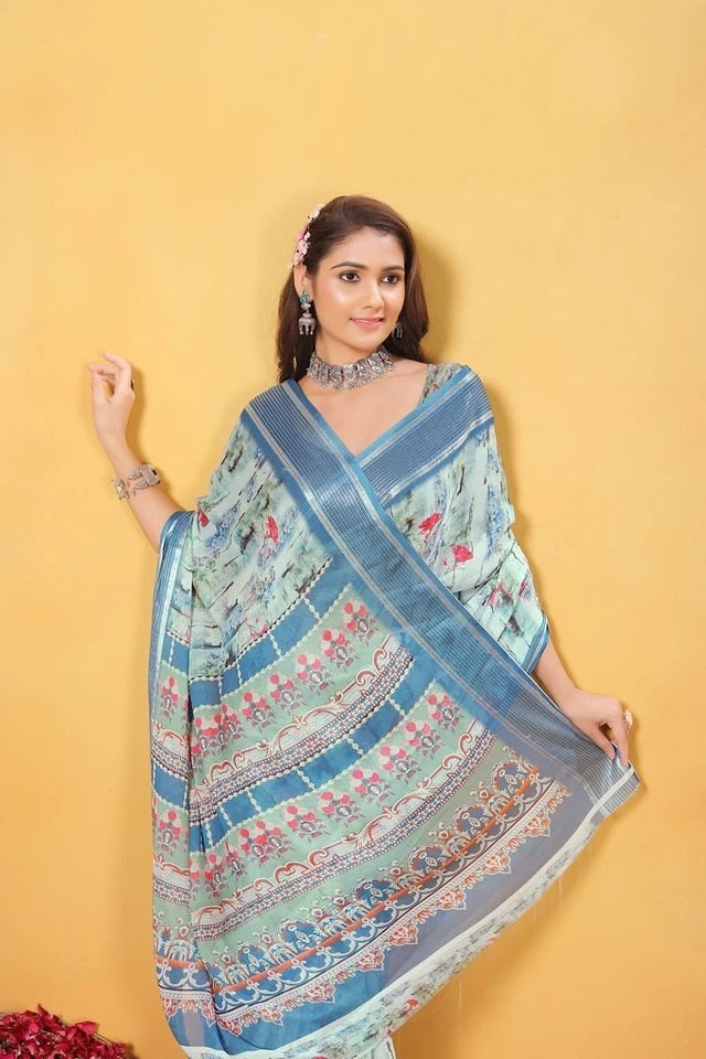 Soft Bamber Weaving Rich Pallu Traditional Wear Sari With Blouse 11-VF image 15
