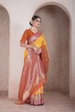 Traditional Soft Silk Weaving Heavy Banarasi Pallu Sari With Blouse 11-VF image 15