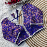 Banaras Silk Blouse Golden And Silver Jari Blouse, Ready Made Blouse image 15