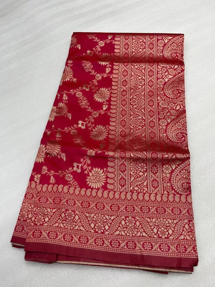 Women's Banarasi Soft Silk Saree image 7