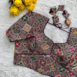 Pure Georgete Heavy Coading Work Blouse Designer Saree Blouse image 11