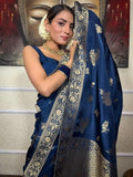 Banarasi Soft Silk Saree Unstitched Blouse image 4