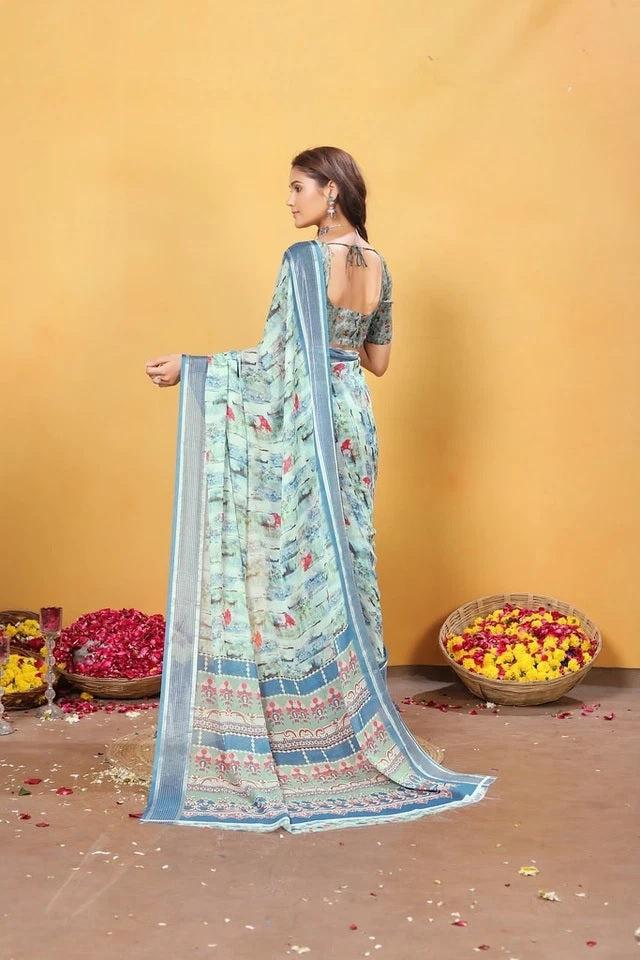 Soft Bamber Weaving Rich Pallu Traditional Wear Sari With Blouse 11-VF image 16